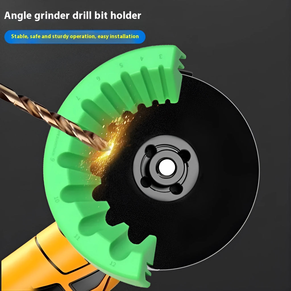 Angle grinder grinding bit bracket holder in three colour options for 3-12mm diameter bits