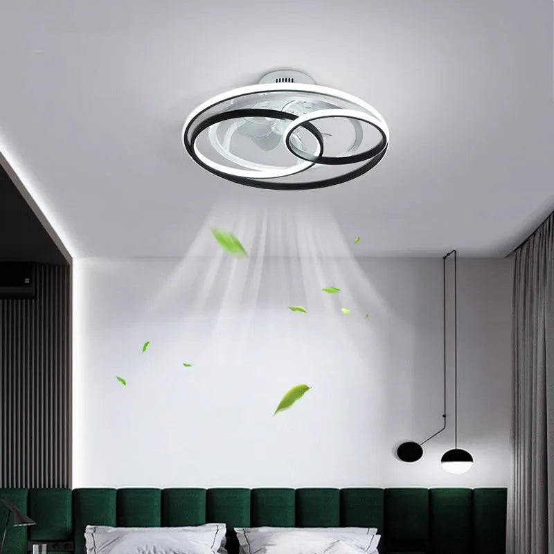 48cm overhead fan light with metal blades and acrylic lampshade in European style design
