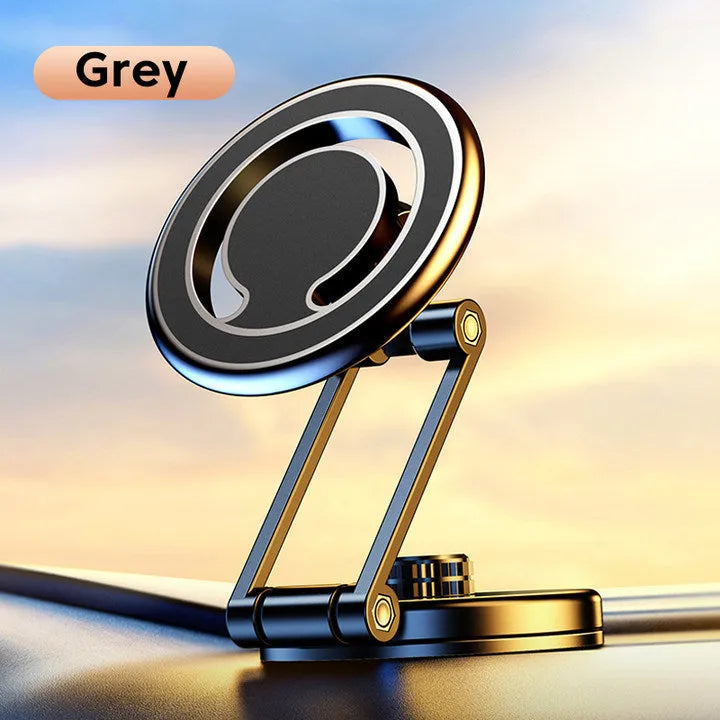 Telescopic folding car phone holder with magnetic suction in black or silver colours