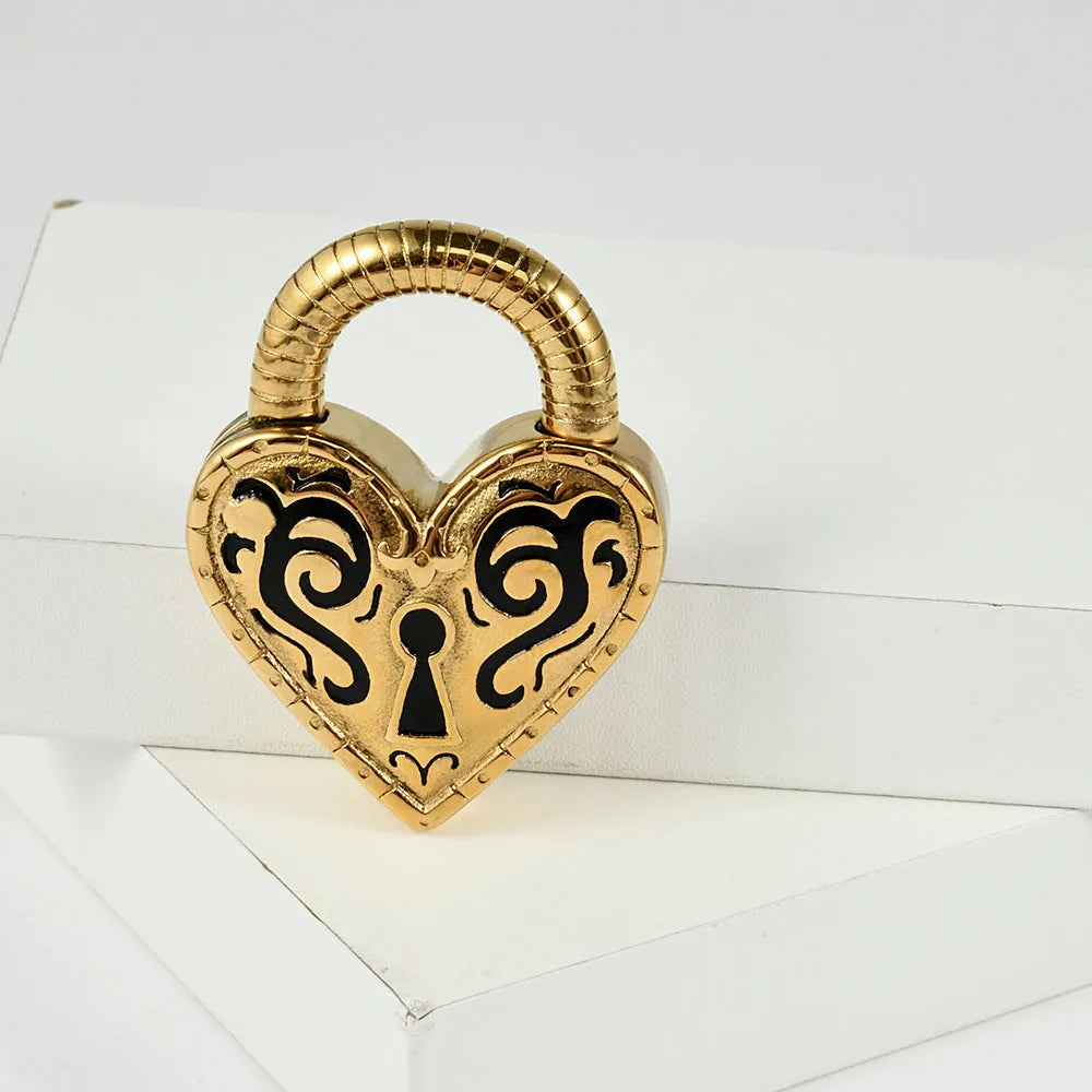Gold and steel colour heart-shaped stainless steel fashion earrings for women