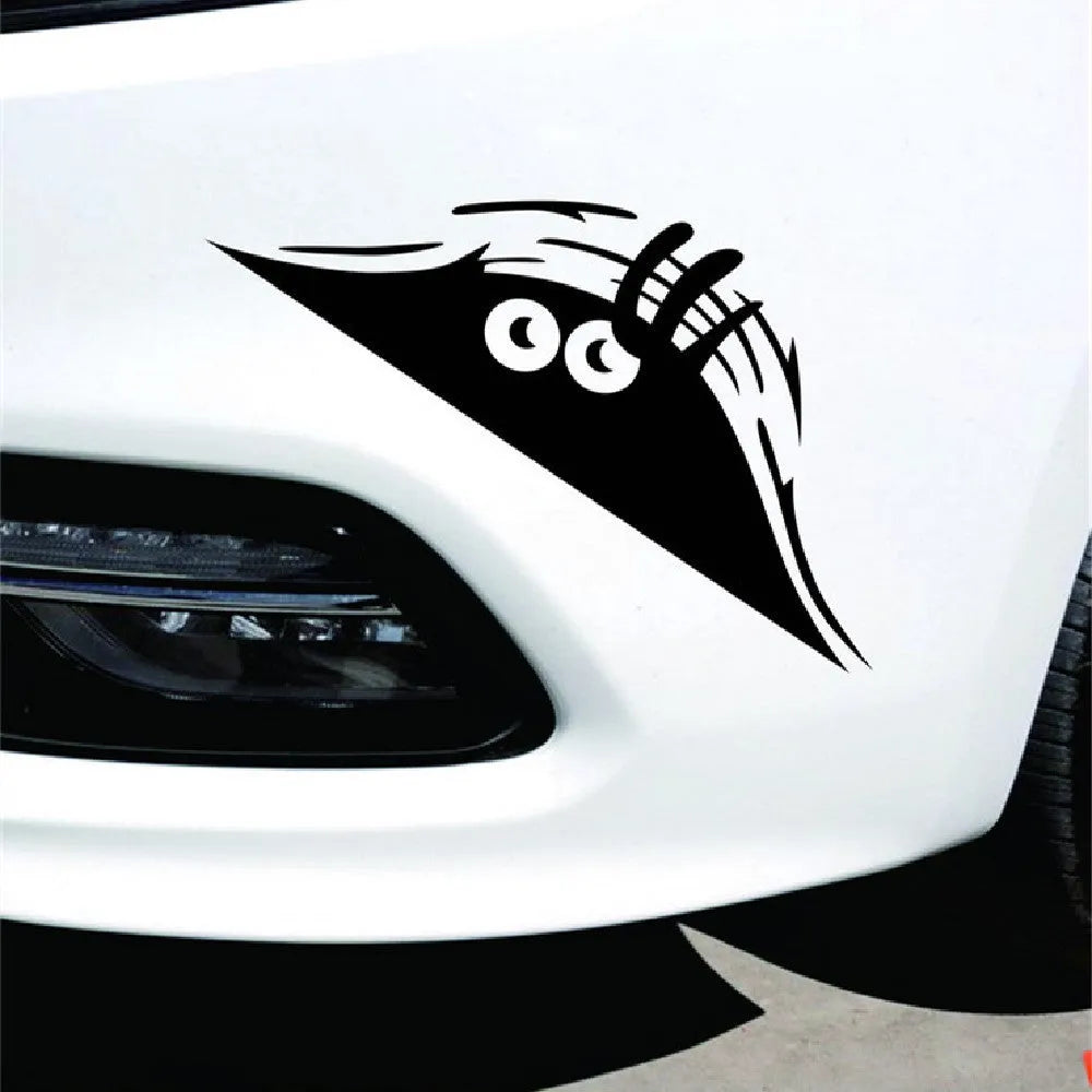 Large 19cm by 7cm self-adhesive body sticker showing smiley and angry face designs