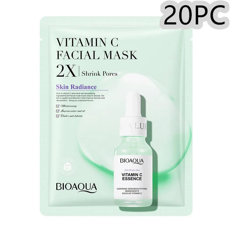 Collagen and hyaluronic acid facial sheet mask in 30g gel format with Vitamin C and Centella Asiatica options