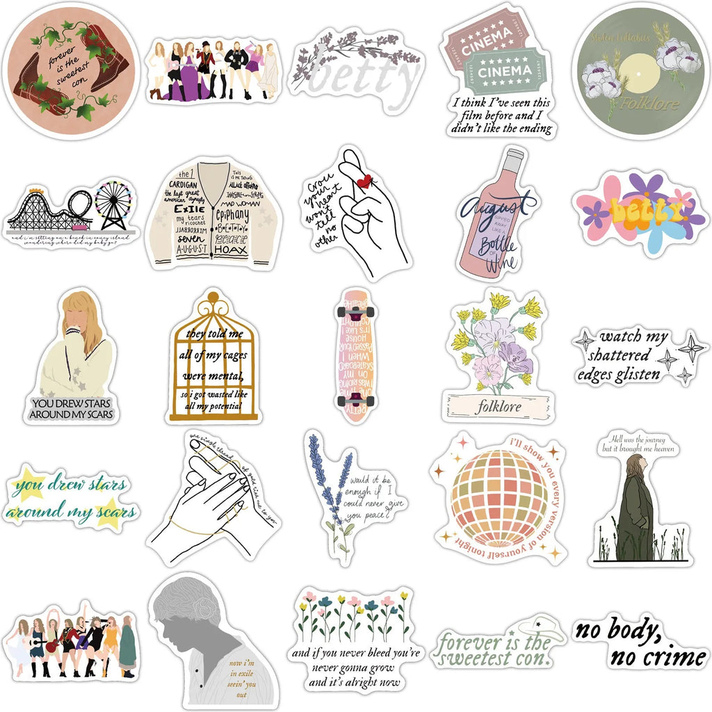 50 waterproof graffiti cartoon adhesive stickers for luggage and notebook decoration measuring 4-6cm