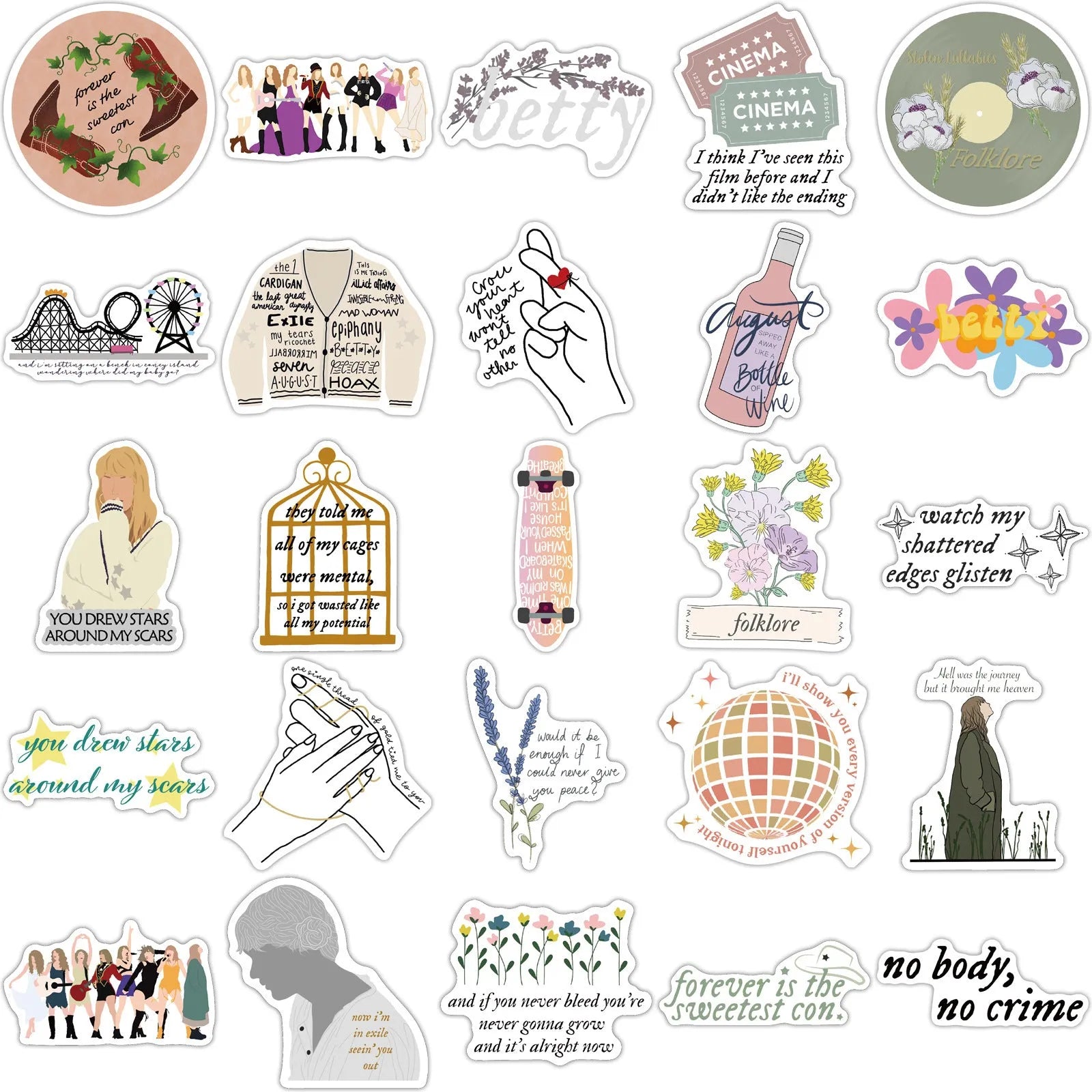 50 waterproof graffiti cartoon adhesive stickers for luggage and notebook decoration measuring 4-6cm