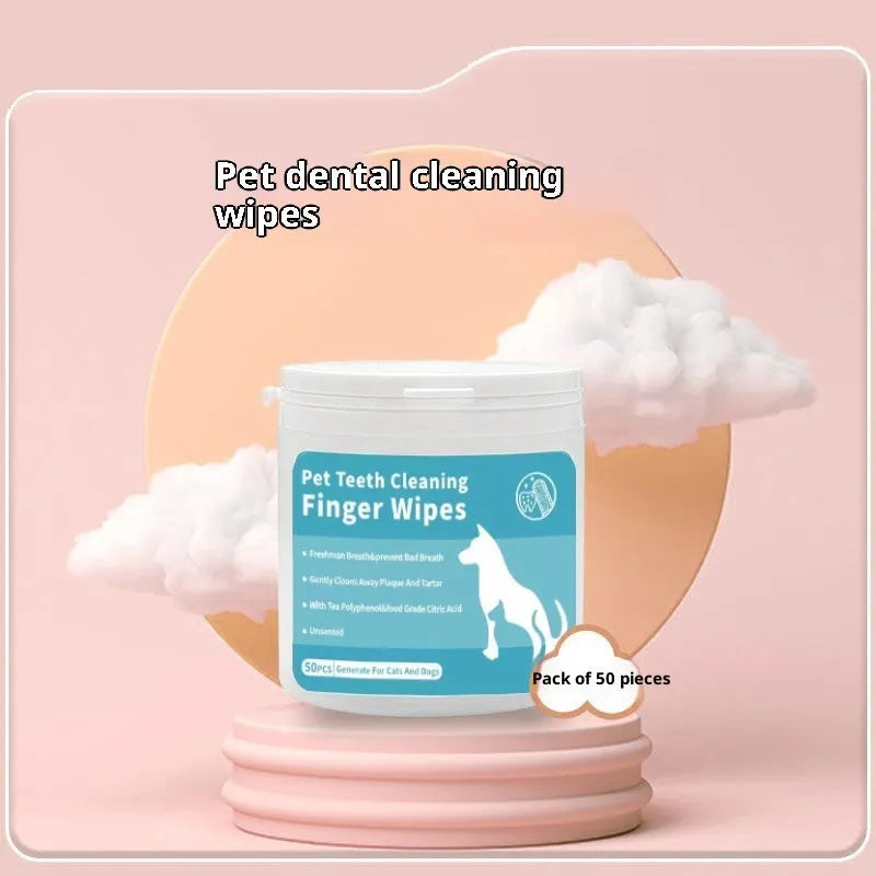 Pet cleaning wipes set with thickened finger cots for ear and dental hygiene using EDI pure water