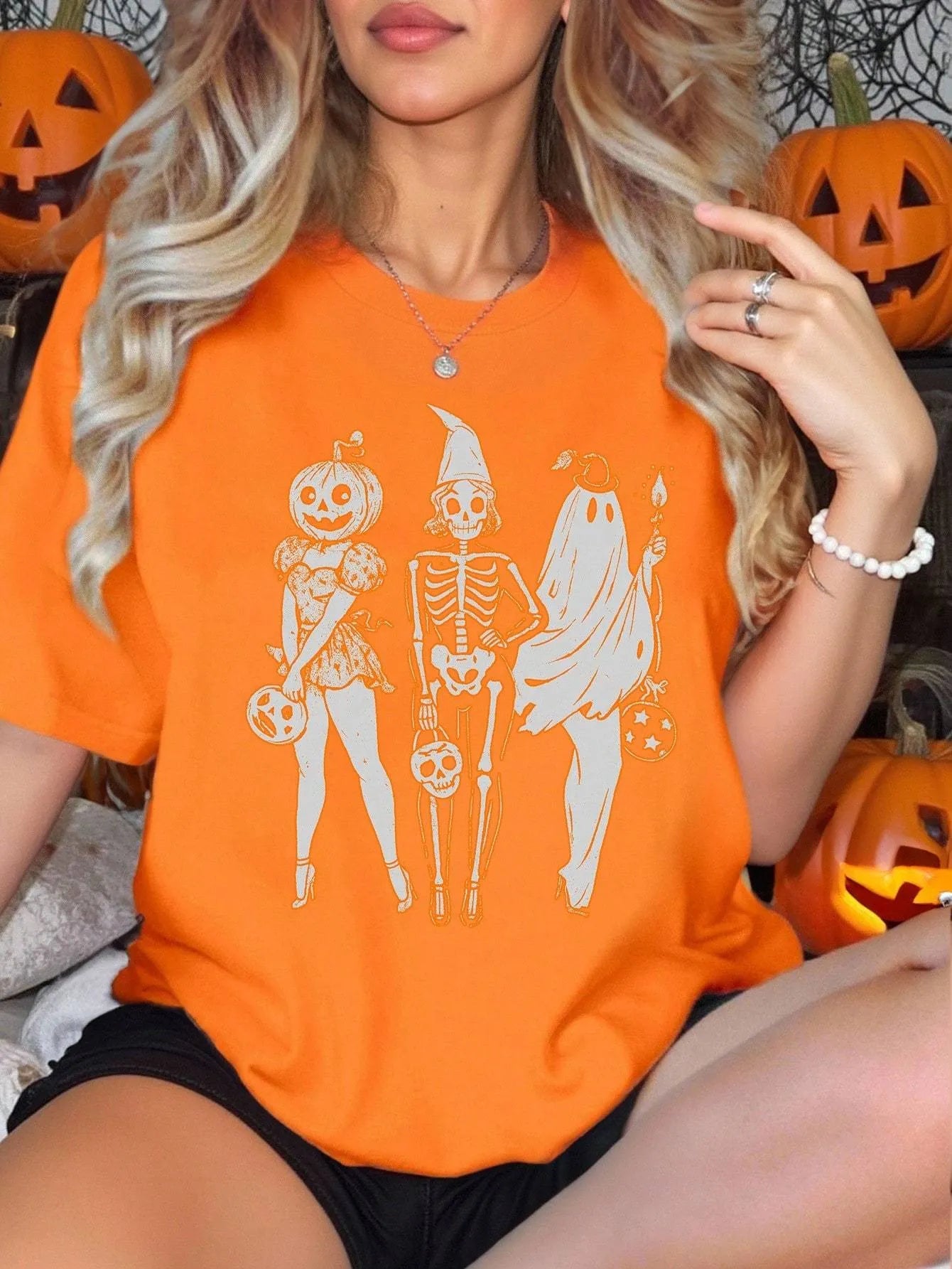 A man or woman wearing a casual cotton summer t-shirt with short sleeves and a round neck.