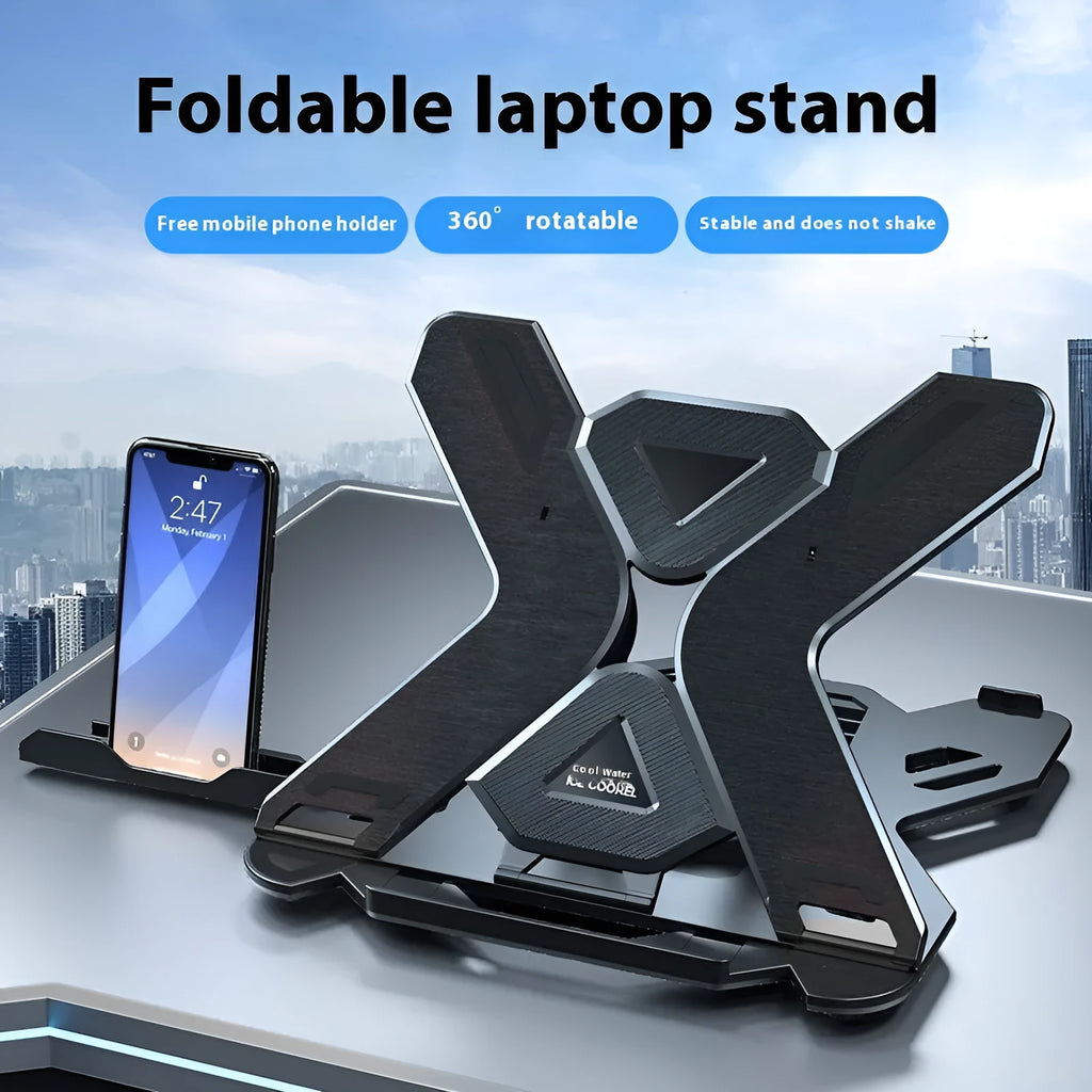 Black ABS plastic laptop bracket stand showing 22mm clearance height and 300mm width