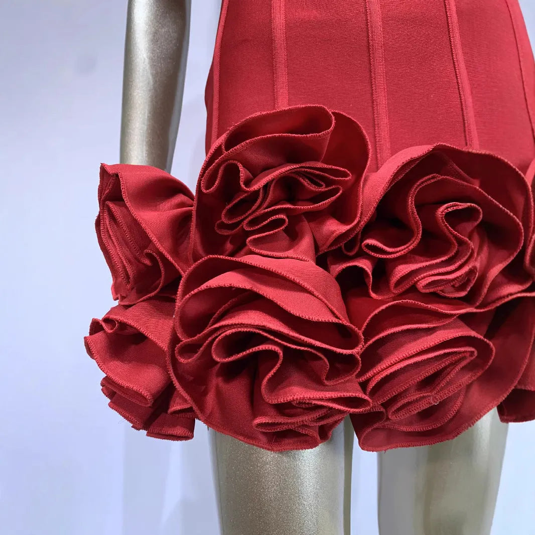Women's solid colour urban style mid waist polyester dress on hanger