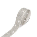 Self-adhesive water drill stick for clothing with glass rhinestones in AB colour and white on long strip