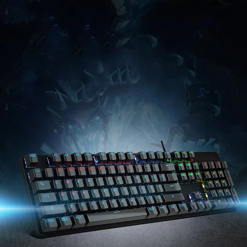 AOC GK410 metal mechanical keyboard with 104 keys and USB cable, available with different switch types.