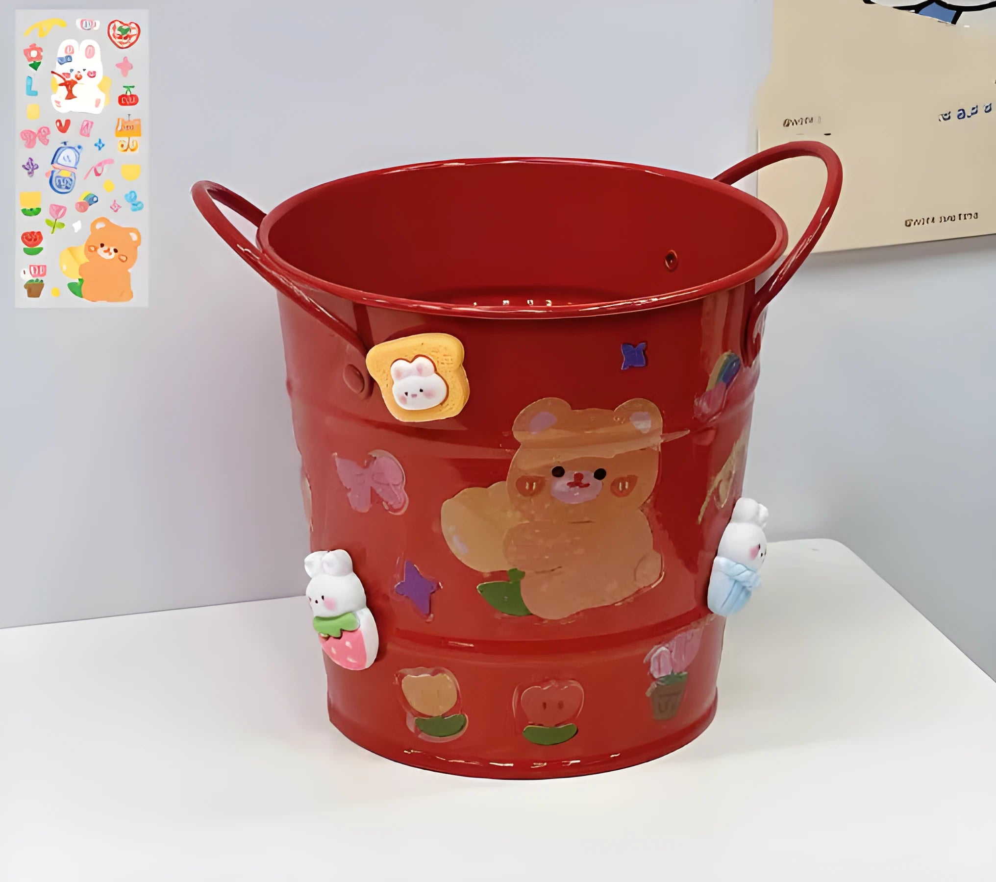 Round metal pen holder desktop storage box in multiple colour options