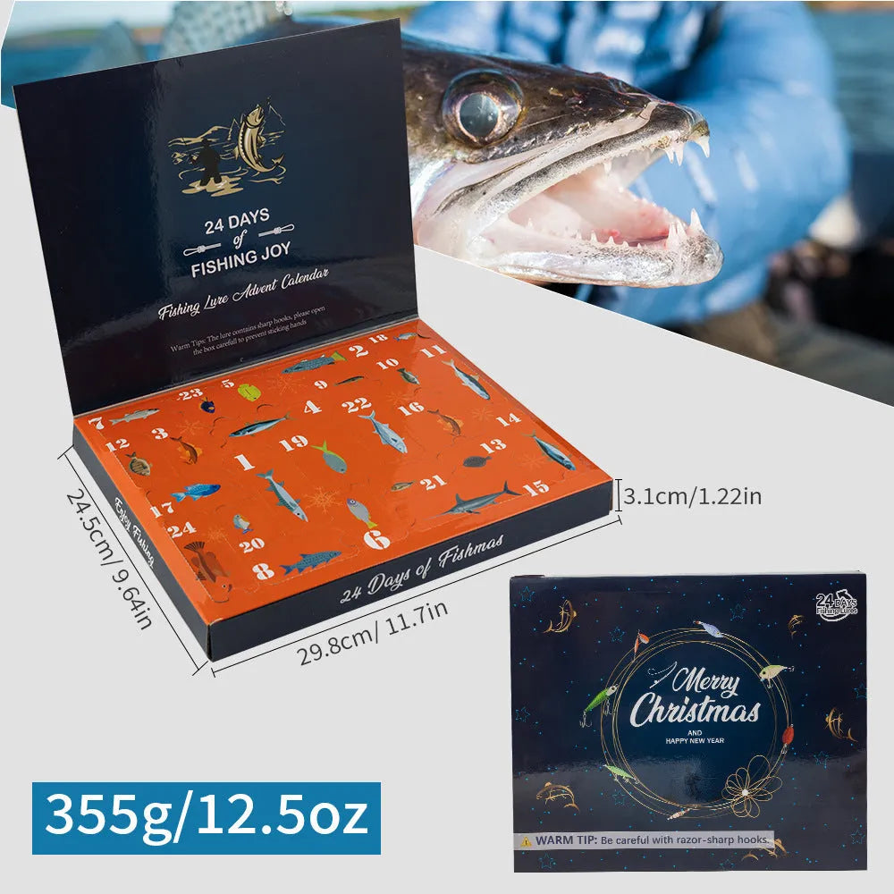24-piece metal mino bog fishing tackle set with various lures and accessories in 01 style colour