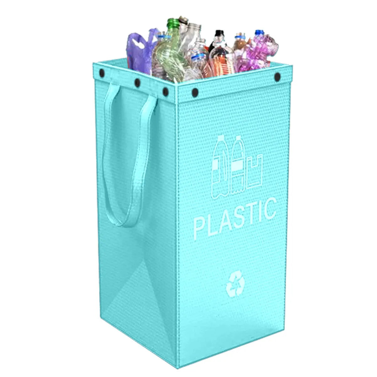 Blue 40-litre plastic handbag-style garbage bin for wet waste sorting.
