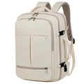 Waterproof oxford cloth backpack showing multiple pockets and zippers with 15.6 inch laptop compartment