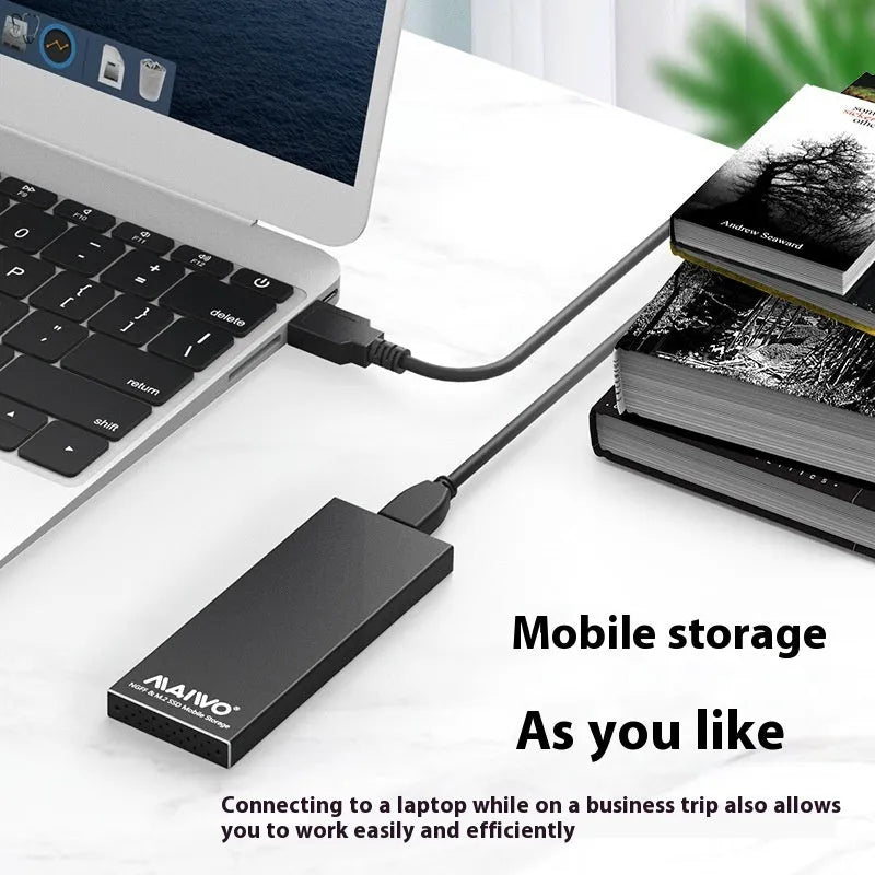 M.2 NGFF SSD enclosure USB 3.0 all aluminium alloy hard disk box in black, 110x40x9.2mm