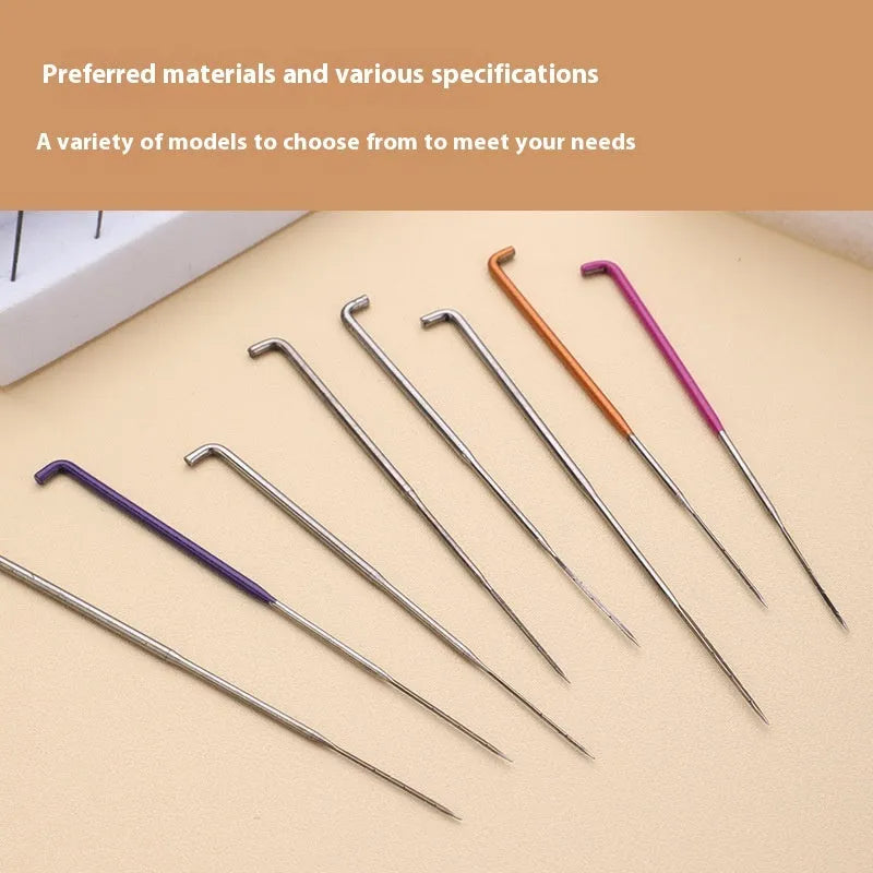 Wool felt stamp pin handicraft tool with multiple needle thickness options including thick, thin, and star needles.