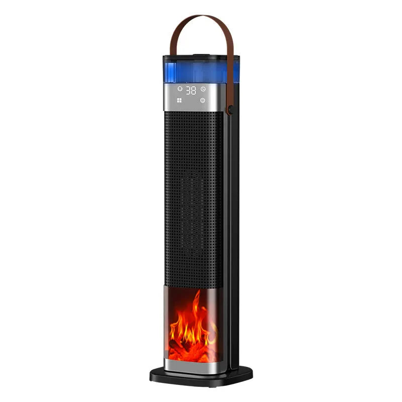 Tall vertical ceramic heater with remote control for humidifying function, 52.6cm height for 21-30m² rooms