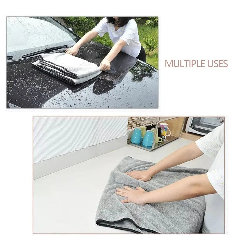 75x35cm microfiber car wash towel with larger 100x40cm size option for vehicle cleaning
