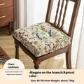 American style dining chair cushion in floral apricot pattern with bird motifs measuring 40x40x8cm