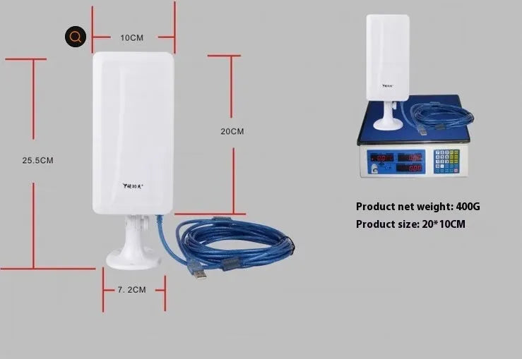 White high power USB wireless network card with USB Type connector