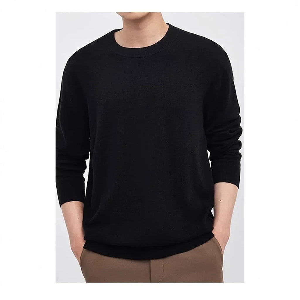 Men's regular fit standard wool pullover sweater in four colour options