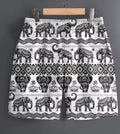 Men's polyester casual sports shorts in multiple patterns including stripes and camouflage