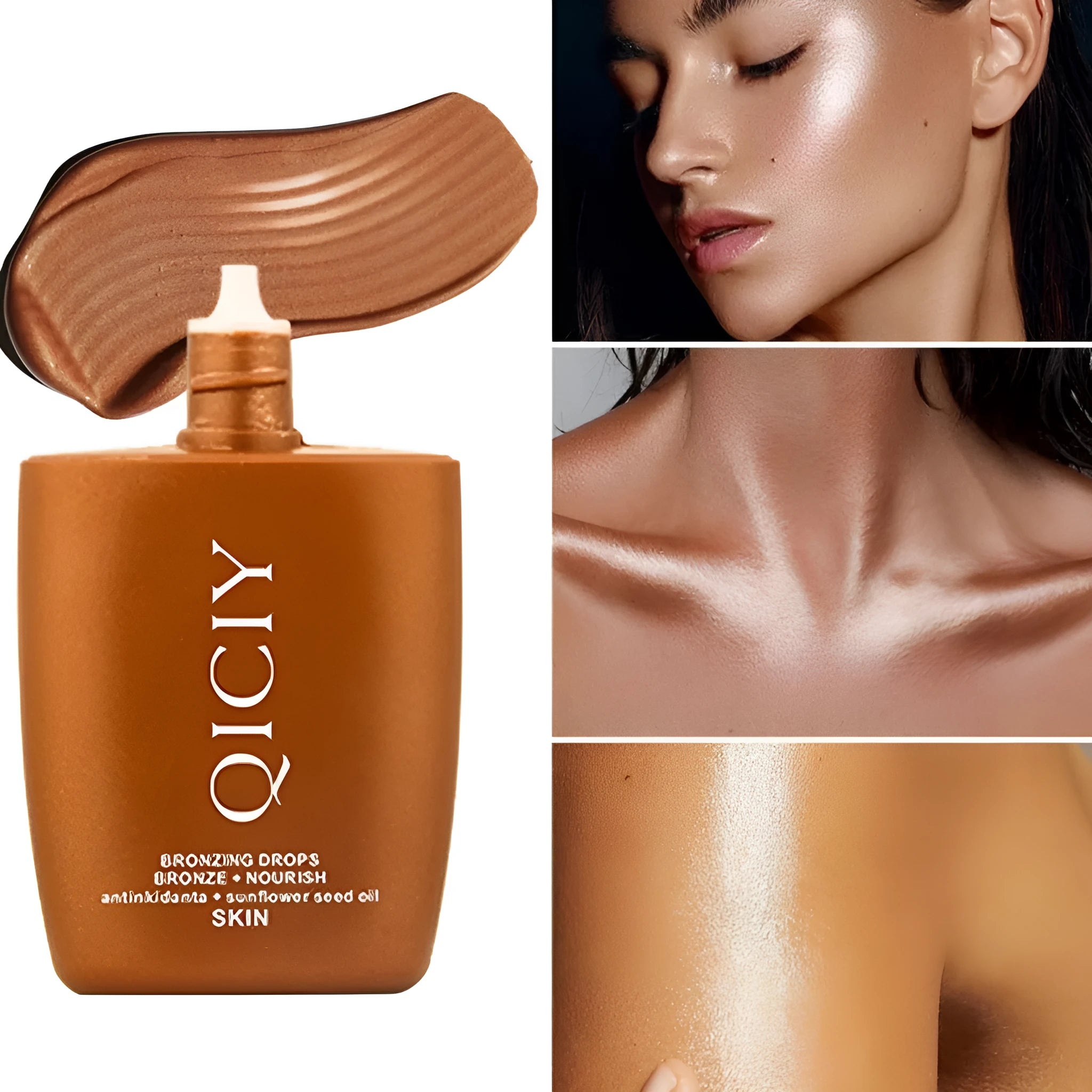 30ml face and body brightening contour liquid bottle with four colour shade options