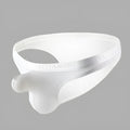 Men's thin low waist underwear in a solid colour, made from breathable nylon fabric.