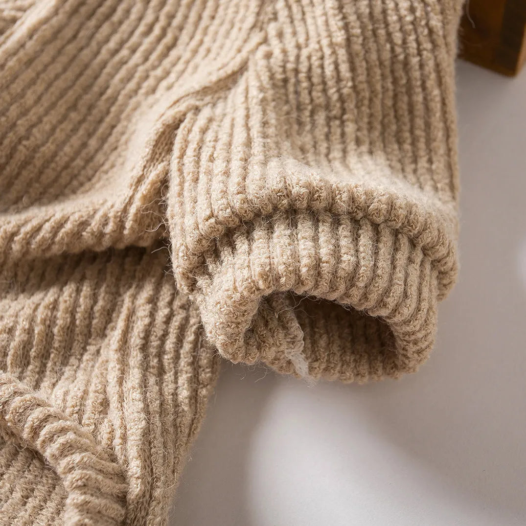 Brown knit pullover sweater on small dog showing casual style and fit