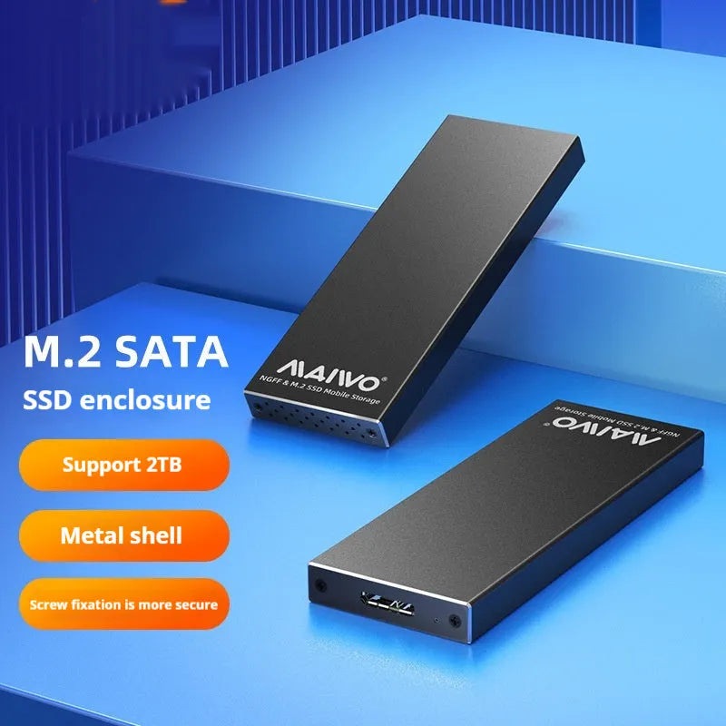 M.2 NGFF SSD enclosure USB 3.0 all aluminium alloy hard disk box in black, 110x40x9.2mm