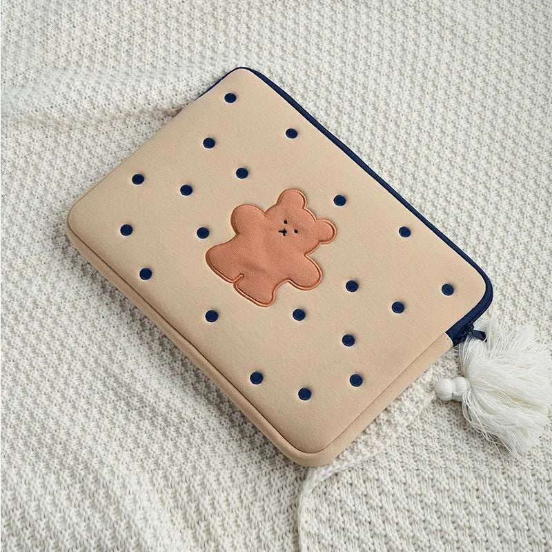 Embroidered animal design laptop sleeve bag for 13.6-inch to 15.6-inch computers