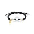 DIY woven watch band bracelet with peace buckle in peach blossom colours green pink black