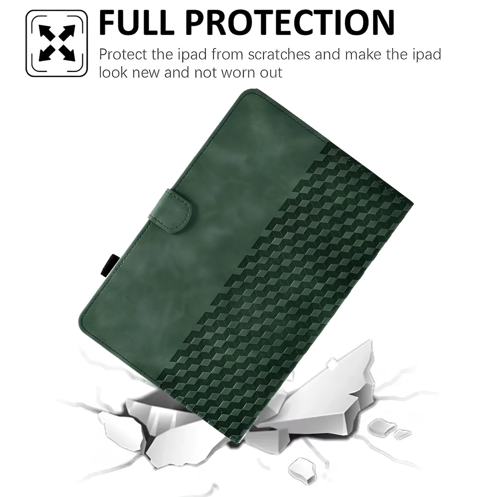 iPad leather case with diamond frosted finish and built-in card holder for iPad Pro 11