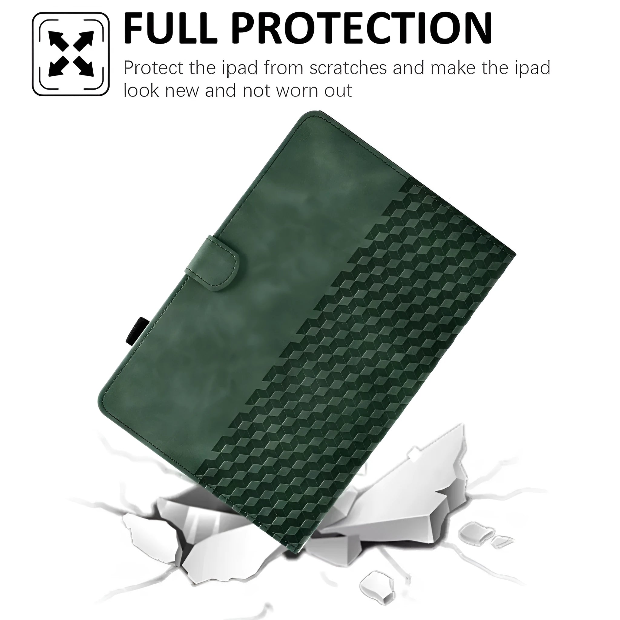 iPad leather case with diamond frosted finish and built-in card holder for iPad Pro 11