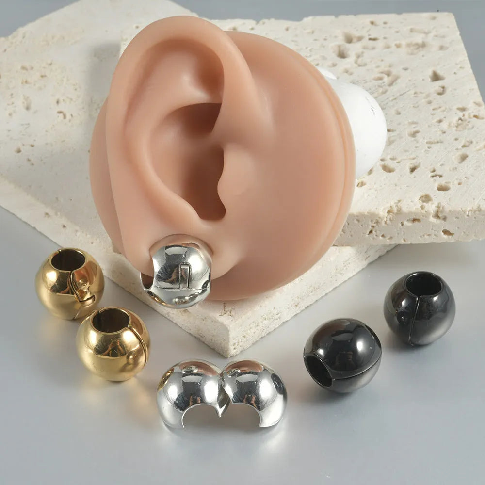 Stainless steel hollow skull Buddha earrings with electroplated finish in four colour variations
