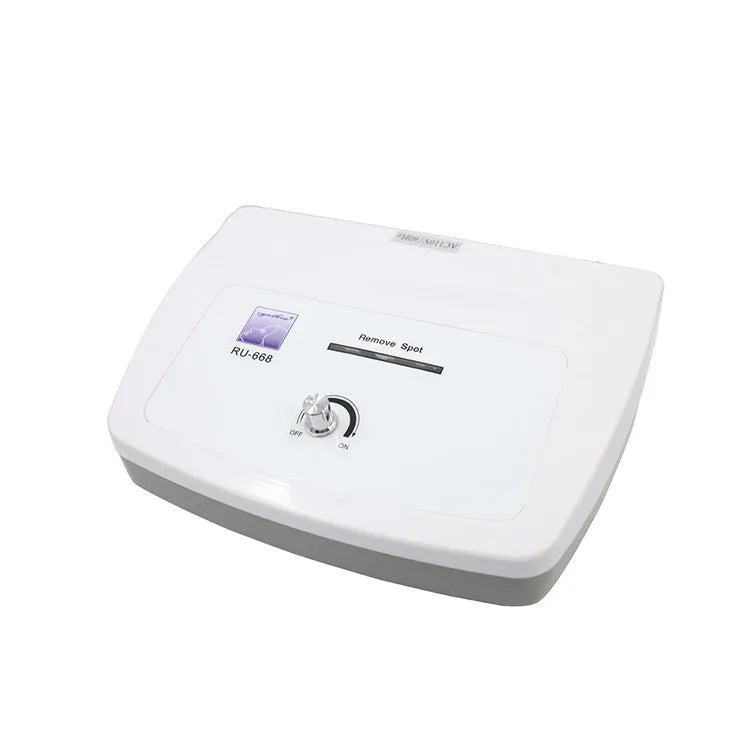 White electronic spot and mole removal beauty instrument for commercial salons with multiple power supply options