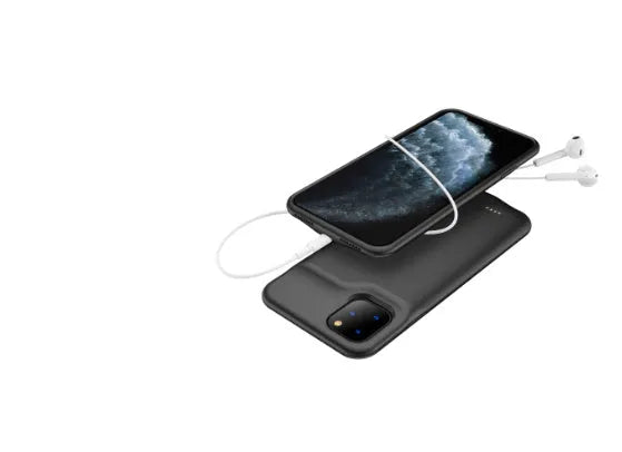 Shockproof silicone iPhone battery case in four colours with up to 8500mAh capacity for iPhone 11-15 models