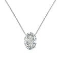 S925 sterling silver geometric oval ice flower pendant necklace with gold or platinum plating.