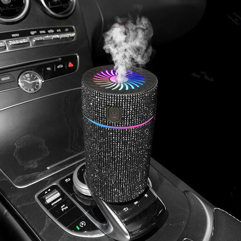 Car mounted air purification humidifier with USB cable in one of seven colour options