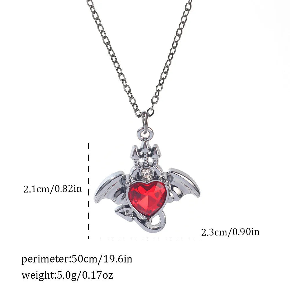 Halloween spider bat necklace with electroplated zinc alloy pendant showing gothic design options
