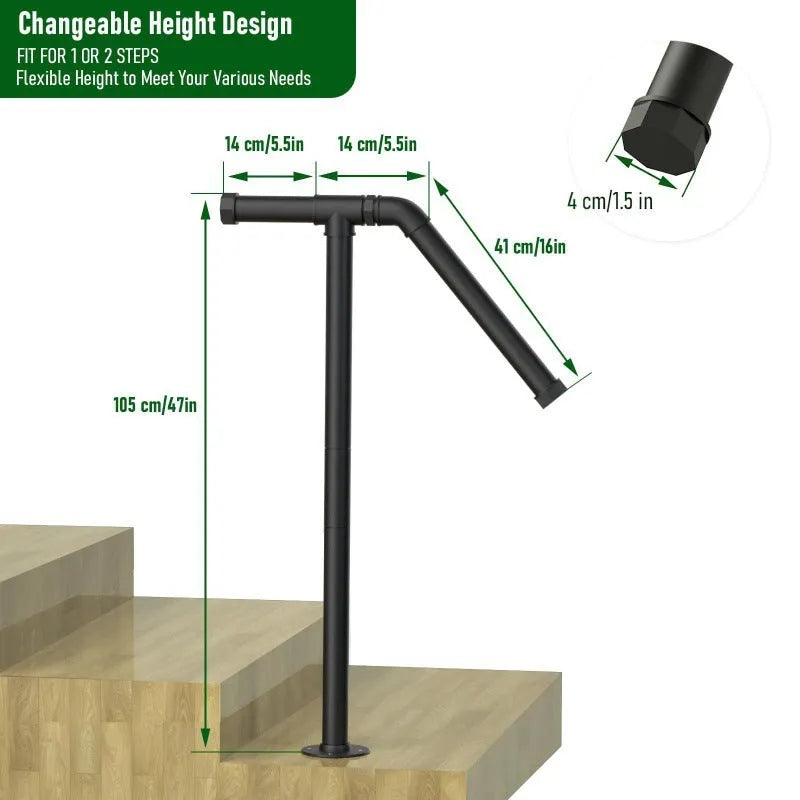 Black metal ladder support bracket for minimalist staircase installation.