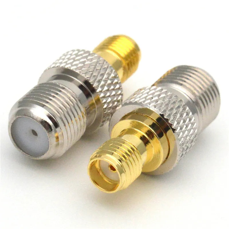 SMAKFK coaxial RF adapter copper SMA female to F female round shape with 1mm line length
