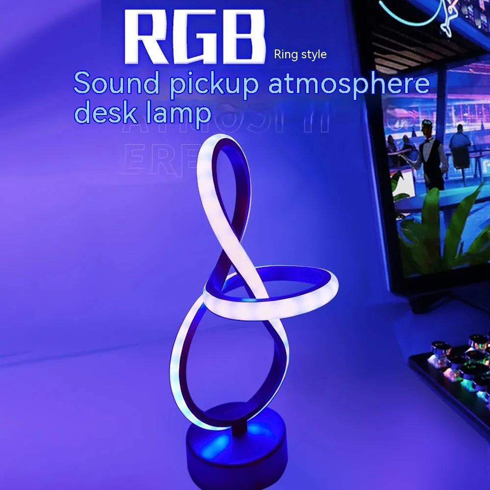 Black musical note shaped Bluetooth remote control night light with RGB lighting