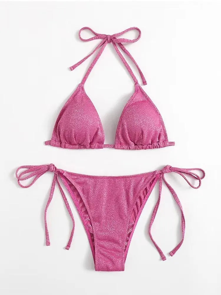 Women's bandage bikini swimsuit in multiple colours with a briefs bottom.
