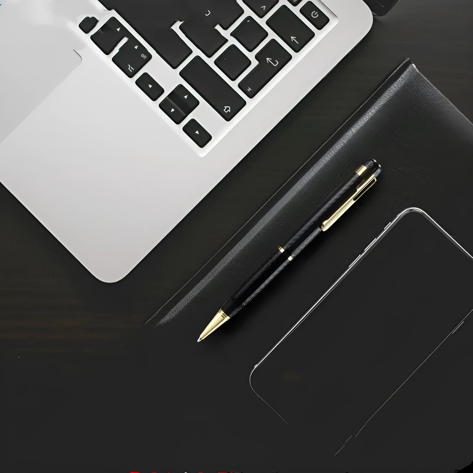 Black pen-shaped zinc alloy voice recorder shown with headset and data cable.