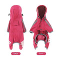 Cape-style dog raincoat in blue with reflective stripe, five sizes from S to XXL