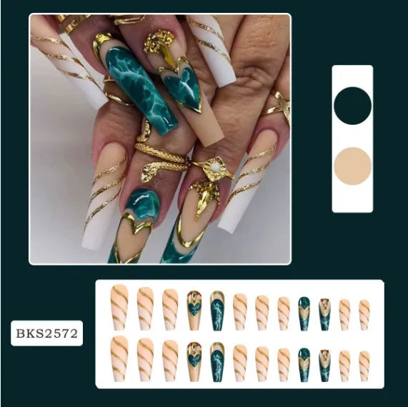 Ballet Wave Line detachable nail stickers with jelly glue in W067 pattern