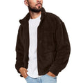 Men's casual solid colour hooded jacket in polyester, available in grey, green, brown, dark blue, black. Sizes M-2XL for youth.