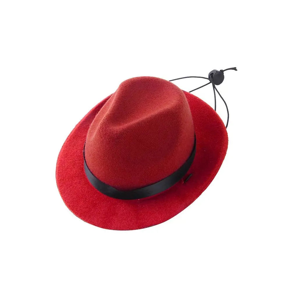 Sun-proof mini pet hat S size 155cm diameter in wool felt material with monochrome pattern