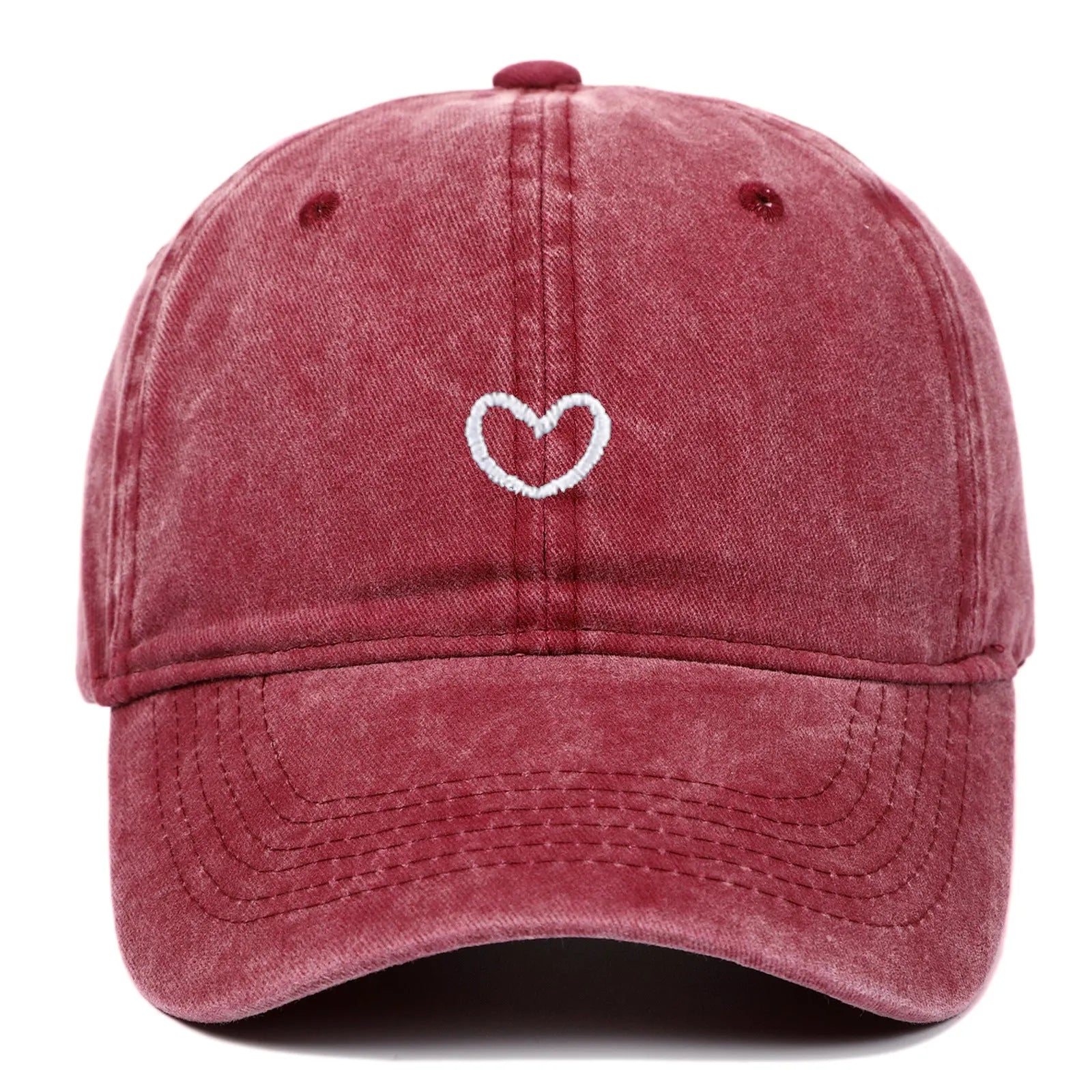 Adjustable cotton baseball cap with embroidery detailing and dome crown in various colour options
